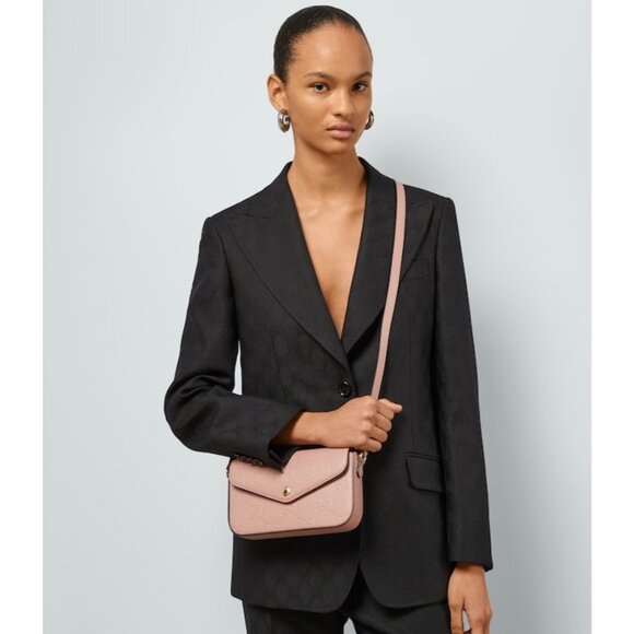 Gucci GG Embossed Super Mini Leather Crossbody Bag Pink 772794 - Picture 14 of 14